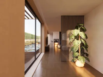 Modern House with Pool and Garden - ArchiCAD Project 3D model