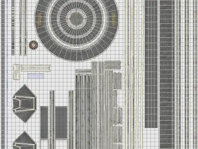Mars Kit Bash - Landing Pad Low-poly 3D model