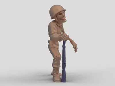 Skeleton Soldier Halloween Decor 3D print model