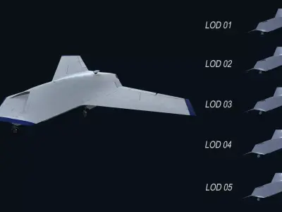 Asset - Army - UAV Boeing X45 - 3D MODEL Low-poly Low-poly 3D model
