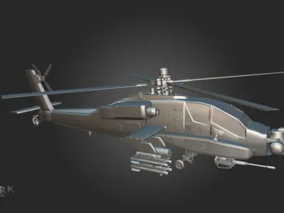 Apache AH-64 Attack Helicopter 3D model
