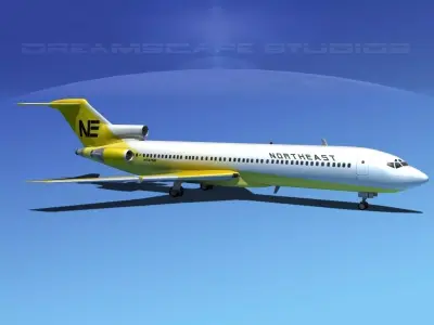 Boeing 727-200 Northeast 3D model