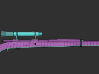 RIFLE  MAUSER GEWEHR 98  Low-poly 3D model