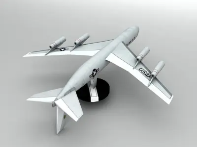 E-3 Sentry AWACS Aircraft LOW Low-poly 3D model