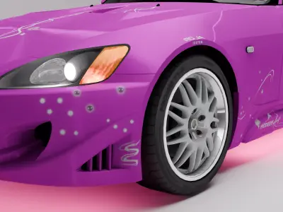 Honda S2000 Veilside 2001 F2 Free low-poly 3D model