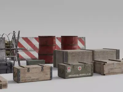 Game Ready Asset Bundle Low-poly 3D model