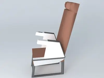 l airplane seat with backrest and armrest Free 3D model