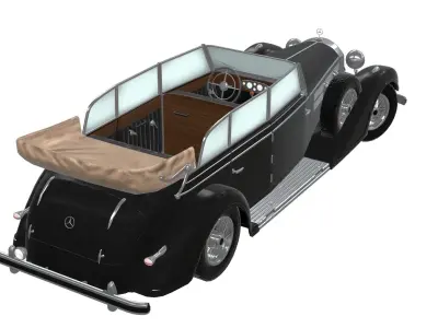 Mercedes 770k Grosser low poly gameready Low-poly 3D model