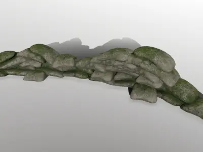 sandbag pile of rocks Low-poly 3D model