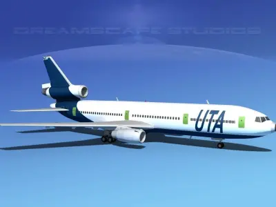 Douglas DC-10 UTA 3D model