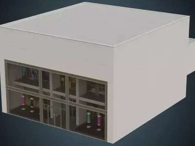 Building 7A Low-poly 3D model