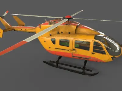 EC145 Helicopter Low-poly 3D model