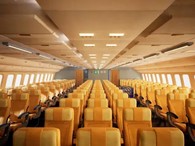 Airplane Interior 36 Assets Low-poly 3D model