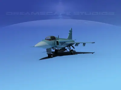 SAAB S39 Gripen Fighter V03 3D model