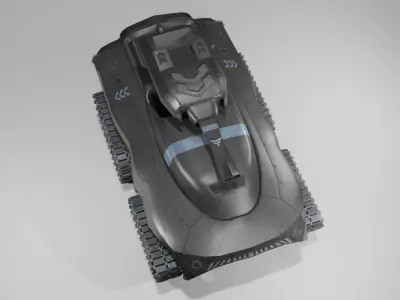 Futuristic Modern Sci fi War Tank Black Free low-poly 3D model