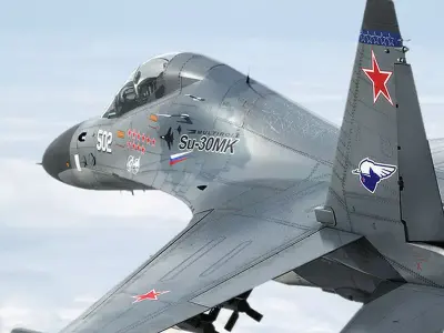 Su-30M2 russian air force fighter jet 3D model