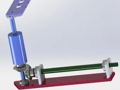 The helical gear drive mechanism 3D model