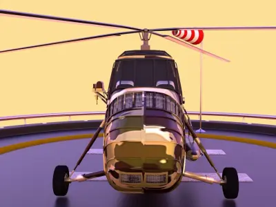 Military helicopter 3D model Low-poly 3D model