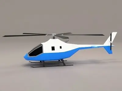 Lowpoly civil helicopter Low-poly 3D model