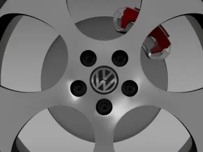 VW Polo GTI 2011 wheel 3D model