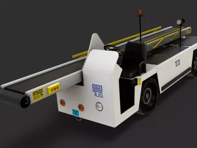Airport Bag Loader TUG 660 Low-poly 3D model