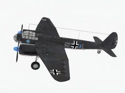 Dornier Do 17 Low-poly 3D model
