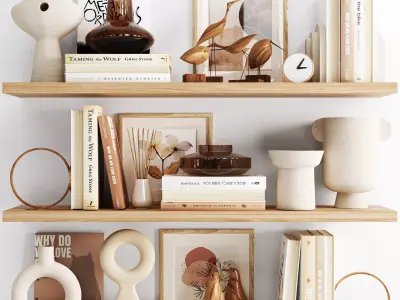 Decorative set bookshelf decor 3D model