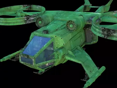Battle sci-fi hehlicopter 3D model