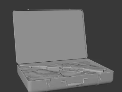 Old Military Case with Riffle Free low-poly 3D model