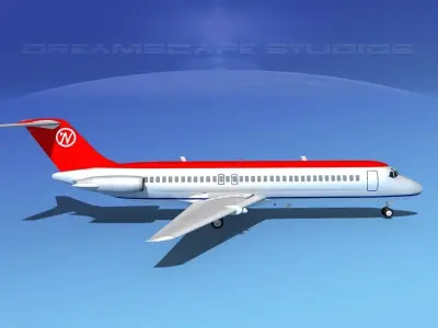 Douglas DC-9-30 Northwest 3D model