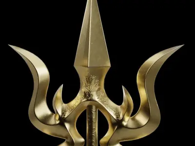TRISHULA Low-poly 3D model