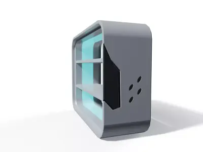 Sci-Fi Bookshelf - Low-Poly PBR Game Ready Low-poly 3D model