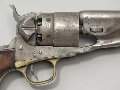  Colt 1860 Army Revolver Low-poly 3D model