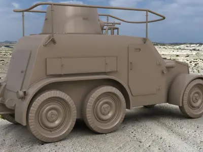 OA vz 30 Armoured Car German Clay Mental Ray 3D model