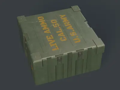 Military box low poly Low-poly 3D model