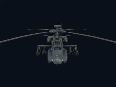 Asset - Army - Aircraft AH 64A - 3D MODEL Low-poly Low-poly 3D model