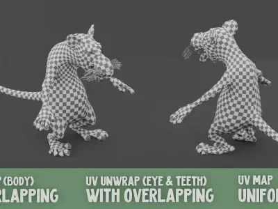 Anthro Rat Basemesh Collection Free 3D model