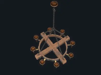 Medieval Chandelier 1 Low-poly 3D model