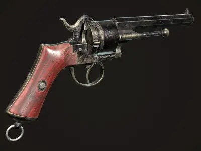 LEFAUCHEUX - Vintage Revolver Dark Low-poly 3D model