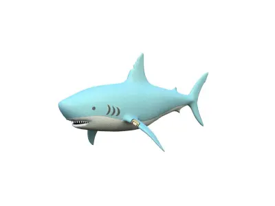 Stuffed shark - Tiburon de peluche Low-poly 3D model