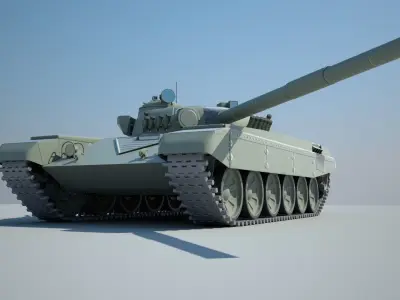 T-72A military tank Low-poly 3D model