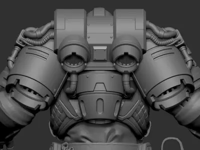Heavy Assault Tri-Jet Jump Pack - Sci-Fi Miniature Backpack 3D print model