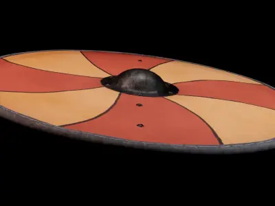 3D Viking shield Game Ready model Low-poly 3D model