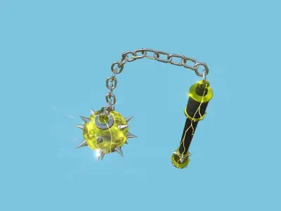 Medieval Flail 10 Thunder - Character Fantasy Weaponry Low-poly 3D model