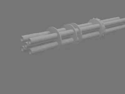 machine gun front firing pipe part for blender 3D model