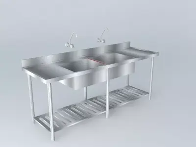 Kit 222 Bench Steel 2 Cubas  Alex Marques Free 3D model