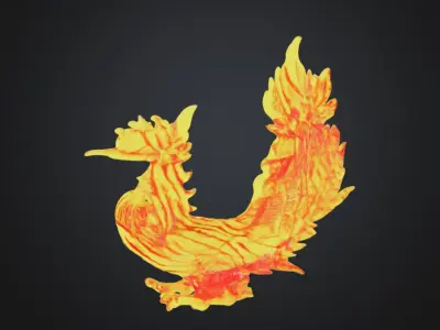 Phoenix elegance Low-poly 3D model