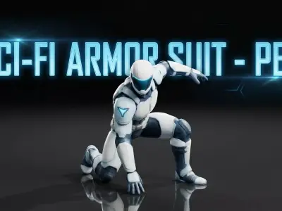 Sci-Fi Armor Suit - PBR Low-poly 3D model