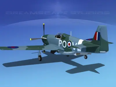 North American Mustang X RAF V07 3D model