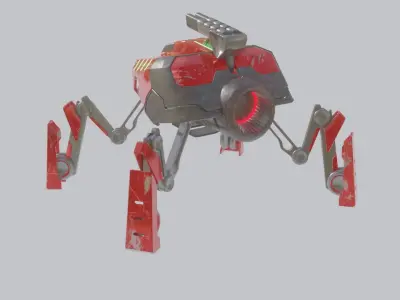 Battle Mech robot Low-poly 3D model